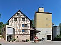 * Nomination Flour mill in Ditzingen, Germany --Harke 19:54, 3 October 2009 (UTC) * Promotion  Comment Vertical lines on the houses on the left are tilted clockwise. Whole scene looks cw tilted although vertical lines are nearly upgright on the right side. Can you try to correct perspective without these distortions? Otherwise good. --Johannes Robalotoff 19:48, 6 October 2009 (UTC) Better now? --Harke 10:20, 9 October 2009 (UTC)  Comment It is better now. The vertical lines are now pretty upright all over the picture, if I measure them. But visually it looks a bit strange still, probably because of wrong angles between horizontal and vertical lines. Therefore I am neutral at the moment. Did you try a different projection? --Johannes Robalotoff 19:38, 9 October 2009 (UTC) Thanks for your very detailed review. It´s one of my first panos, I hope the next ones will be better. --Harke 10:06, 10 October 2009 (UTC)  Support good result, QI for me -- George Chernilevsky 06:23, 15 October 2009 (UTC)