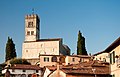 * Nomination Il duomo di Barga -- H005 16:02, 6 October 2009 (UTC)  Comment Excellent shot IMO, but: There is a nagging perspective distortion: the vertical lines of the tower are straight, but not so le left wall of the main building, and the roof is tilted upwards. This seems unavoidable to me when the camera is directed upwards. Can these images be QI? What do others think? --Cayambe 14:05, 9 October 2009 (UTC). * Promotion After reflection: the distortion is acceptable here, therefore QI IMO. --Cayambe 14:52, 9 October 2009 (UTC)